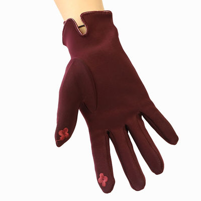 Polyester Winter Warm Gloves Fashion Classic Red Stretch