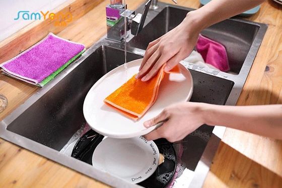 Cleaning Bamboo 250gsm Kitchen Wipe Cloth 12x12 Inch