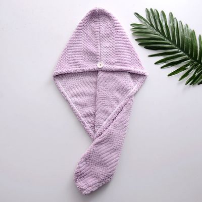 Hair Drying 25x65cm Microfiber Turban Towel Super Water Absorbent