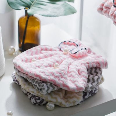 Easy Wear 400gsm Coral Fleece Hair Towel Super Soft Custom Design